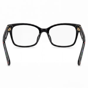 Kate Spade New York Square Eyeglasses Women — side view, Black Acetate temples