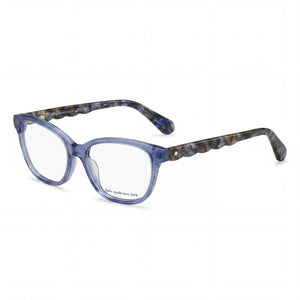 Kate Spade New York Blue Rectangle Eyeglasses for Women, Acetate frame