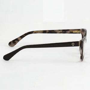 Kate Spade New York Carolan Square Eyeglasses Women — side view, Black Plastic temples