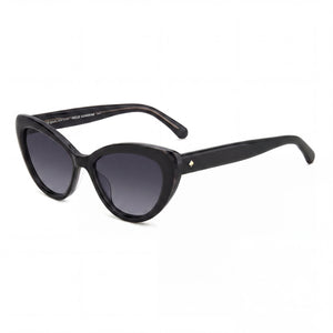 Kate Spade New York Casual Black Cat Eye Sunglasses for Women, Dark Grey Shaded lens