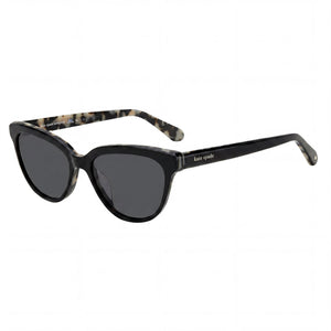 Kate Spade New York Cayenne/S Black Cat Eye Sunglasses for Women, Polarized Grey lens