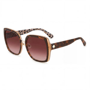 Kate Spade New York Classic Havana Square Sunglasses for Women, Brown Shaded lens