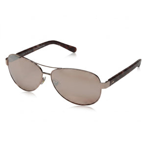 Kate Spade New York Dalia Rose Gold Aviator Sunglasses for Women, Brown lens
