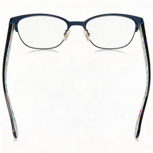 Kate Spade New York Diandra Rectangle Eyeglasses Women — side view, Blue Havana Alloy Steel temples