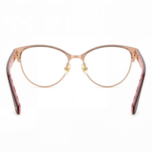 Kate Spade New York Emelyn Cat Eye Eyeglasses Women — side view, Red Metal temples