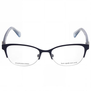Kate Spade New York Ferrara Rectangle Eyeglasses for Women — front view, Stainless Steel
