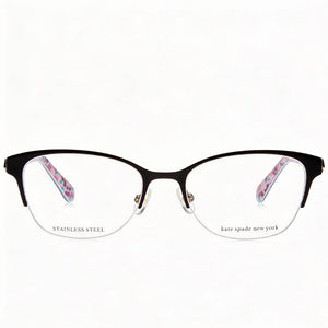 Kate Spade New York Ferrara Rectangle Eyeglasses for Women — front view, Stainless Steel