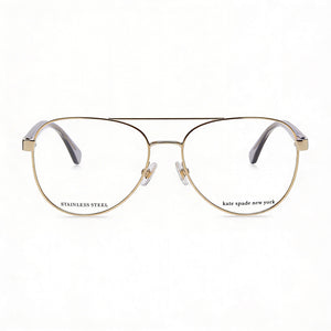 Kate Spade New York Aviator Eyeglasses for Women — front view, Alloy Steel