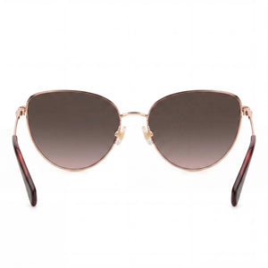 Kate Spade New York Cat Eye Sunglasses Women — side view, Non-Polarized Rose Gold Red lens