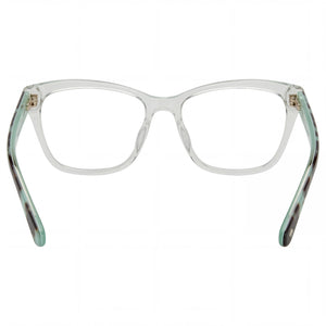 Kate Spade New York Rectangle Eyeglasses Women — side view, Green Acetate temples