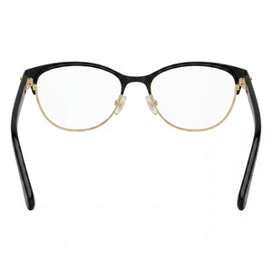 Kate Spade New York Hadlee Cat Eye Eyeglasses Women — side view, Black Stainless Steel temples