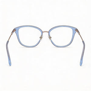 Kate Spade New York Hallie/g Cat Eye Eyeglasses Women — side view, Blue Metal temples