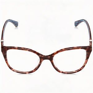 Kate Spade New York Cat Eye Eyeglasses Unisex — side view, Havana Plastic temples