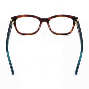 Kate Spade New York Rectangle Eyeglasses Women — side view, Havana Acetate temples