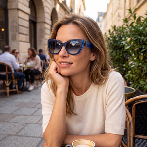 Kate Spade New York JAYDA/G/S Butterfly Sunglasses Women — side view, Non-Polarized Dark Grey lens