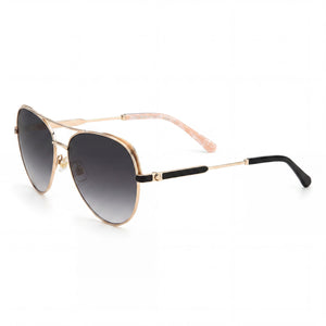 Kate Spade New York Katalina/G/S Gold Aviator Sunglasses for Women, Dark Grey Shaded lens
