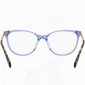 Kate Spade New York Kimberlee Cat Eye Eyeglasses Women — side view, Blue Plastic temples