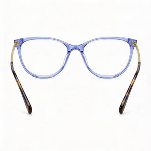 Kate Spade New York Kimberlee Rectangle Eyeglasses Women — side view, Blue Plastic temples