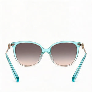 Kate Spade New York Kristina Round Sunglasses Women — side view, Non-Polarized Grey Fuchsia lens