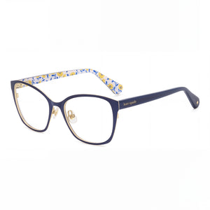 Kate Spade New York Leota/G Blue Square Eyeglasses for Women, Stainless Steel frame