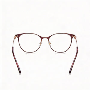 Kate Spade New York Lida/G Cat Eye Eyeglasses Women — side view, Rose Gold Red Stainless Steel temples