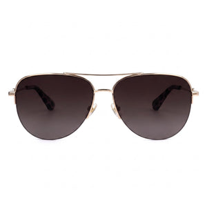 Kate Spade New York Maisie/G/S Aviator Sunglasses for Women — front view, Stainless Steel frame
