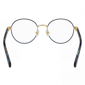 Kate Spade New York Marciann Round Eyeglasses Women — side view, Gold Plastic temples