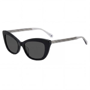 Kate Spade New York Merida/G/S Black Cat Eye Sunglasses Unisex, Black lens