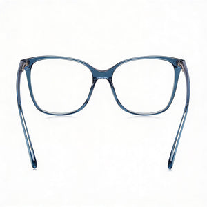 Kate Spade New York Modern Square Eyeglasses Unisex — side view, Blue temples