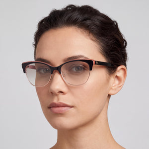 Kate Spade New York Muriel/G Cat Eye Eyeglasses Women — side view, Black Acetate temples