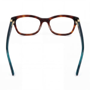 Kate Spade New York RACE 106249 Square Eyeglasses Women — side view, Havana Acetate temples