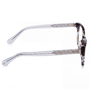 Kate Spade New York Rainey Square Eyeglasses Unisex — side view, Havana Plastic temples