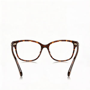 Kate Spade New York Reilly/G Square Eyeglasses Women — side view, Havana Acetate temples
