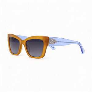 Kate Spade New York Seasonal Rectangle Sunglasses Women — side view, Non-Polarized Dark Grey Shaded lens