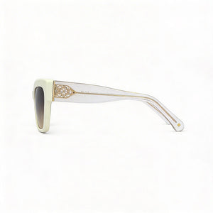 Kate Spade New York Seasonal Cat Eye Sunglasses Women — side view, Non-Polarized Brown Ochre lens