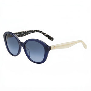 Kate Spade New York Selma/F/S Blue White Oval Sunglasses for Women, Blue Gradient lens