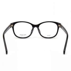 Kate Spade New York Suki/F Rectangle Eyeglasses Women — side view, Black Gold Plastic temples