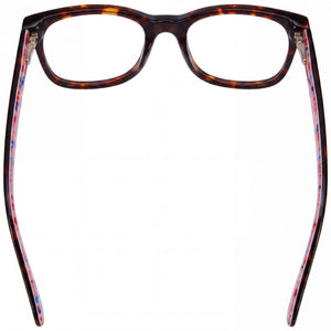 Kate Spade New York Talynn Rectangle Eyeglasses Women — side view, Havana Plastic temples