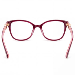 Kate Spade New York Taya Cat Eye Eyeglasses Women — side view, Burgundy Pink Plastic temples