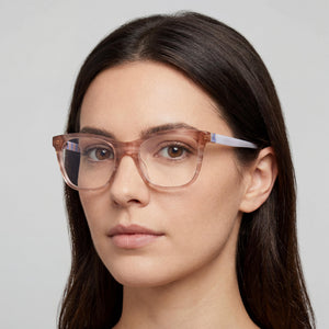 Kate Spade New York Temperance Square Eyeglasses for Women — interior view, Polycarbonate demo lenses