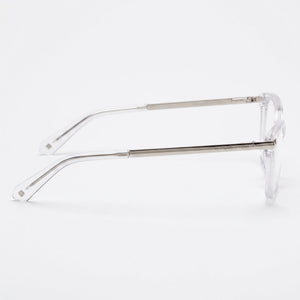Kate Spade New York Vicenza Square Eyeglasses Women — side view, Transparent Acetate temples