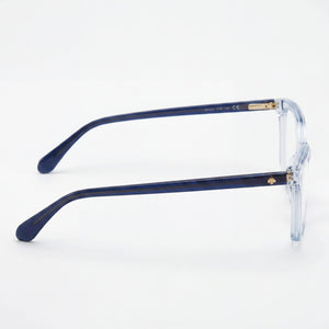 Kate Spade New York Wanda Square Eyeglasses Women — side view, Blue Acetate temples
