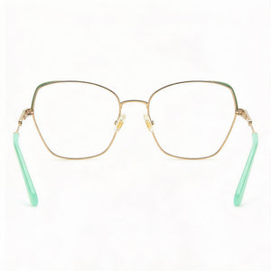 Kate Spade New York Zeena/G Square Eyeglasses Women — side view, Gold Metal temples