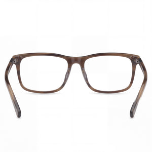 Kenneth Cole Rectangle Eyeglasses Men — side view, Brown temples
