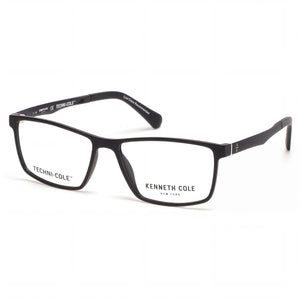Kenneth Cole KC 0318 002 Matte Black Rectangle Eyeglasses for Men, Injected frame