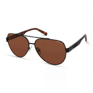 Kenneth Cole KC6001E Black Aviator Sunglasses for Women, Brown lens