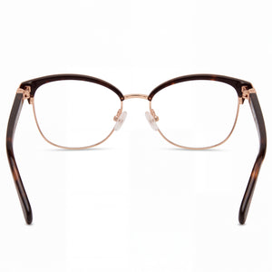 Kenneth Cole New York Kc0329 Cat Eye Eyeglasses Men — side view, Brown Metal temples