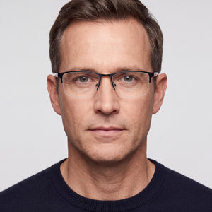 Kenneth Cole REACTION Rn50004 Rectangle Eyeglasses for Men — interior view, Polycarbonate demo lenses