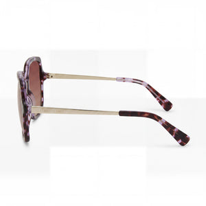 Kenneth Cole Square Sunglasses Women — side view, Non-Polarized Lilac Gradient Brown lens