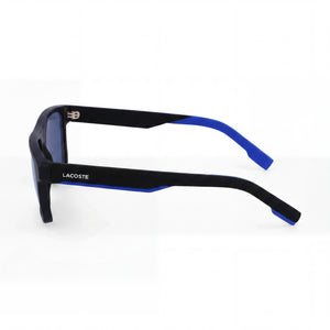Lacoste Rectangle Sunglasses Unisex — side view, Black Blue lens